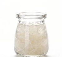 Bouteille en verre ronde vide de 110 ml avec couvercle pour la confiture de nid d'oiseau, le stockage quotidien des aliments, pot de conservation hermétique réutilisable, récipient de cuisine