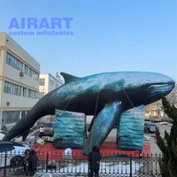 Baleine géante gonflable réaliste, animaux marins, ornement de baleine gonflable pour idée de décor de scène