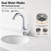 Robinet mélangeur de salle de bain moderne en acier inoxydable 304 chromé, à poignée unique, avec cartouche céramique, modèle H-2129