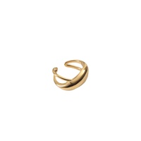 Joyería de acero inoxidable chapado en oro de 18K para mujer, anillos abiertos con domo cruzado de doble capa gruesa