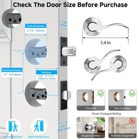 Ensemble de poignées de porte d'entrée noir mat avec levier intérieur réversible en alliage de zinc pour la sécurité résidentielle