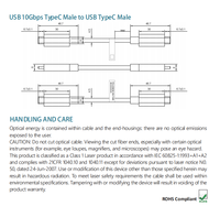 Kabel Data Serat Optik ADAMICU USB 3.0 Micro-B Konduktor Tembaga Solid Anti-Interferensi Selubung PVC 10M 50M Peralatan Panggung