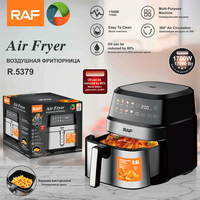 Rad Fryer udara elektrik 1700W 5l, kontrol layar sentuh kapasitas besar 360 derajat sirkulasi udara panas untuk memasak sehat sehari-hari