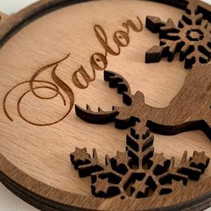 Artesanías de Navidad Decoración Árbol de Navidad Elk Colgante de doble capa Nombre de una pieza personalizado - Product Image 3