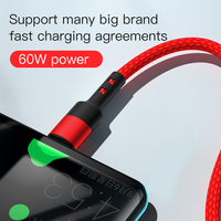 Cable de Carga Rápida PD Tipo C a Tipo C de Nailon Trenzado de 60 W para Samsung, Cable USB C de 20 W para iPhone