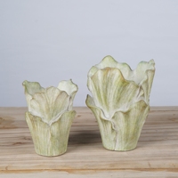 Offre Spéciale : Pots de Fleurs Écologiques en Ciment en Forme de Feuille pour Balcon Intérieur – Design Créatif, Idéal pour Plantes Vertes et Pépinières