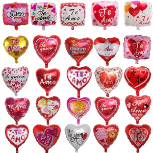 DJTSN 18 pulgadas globo español TE AMO Día de San Valentín globo de aluminio suministros de decoración de la boda crear ambiente romántico - Product Image 1