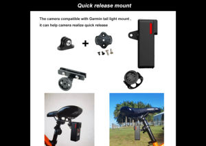 Nouvelle caméra de recul 4K pour vélo avec feu arrière, batterie 7000 mAh et télécommande, compatible avec support GoPro pour le cyclisme - Product Image 3