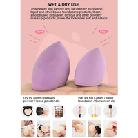 Esponja de Maquillaje Súper Suave de Marca Privada Personalizada, Huevo de Belleza Portátil sin Látex, Borla Mezcladora para Base Natural y Polvo Suelto