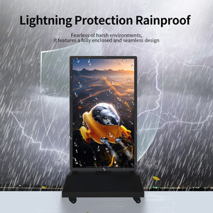 Kiosco Publicitario LCD Vertical Móvil, Cartel Digital Inteligente con <span class=keywords><strong>Base</strong></span> Rodante para Exposiciones - Product Image 3