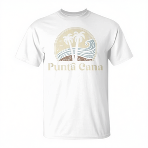 T-shirt vintage palmiers de Punta Cana République Dominicaine Mode Plage Vêtements Promotionnels Premium - Product Image 2