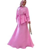 Ensemble élégant d'été 2026 : Robe longue à manches douces et confortable, ensemble ample, Abaya musulmane
