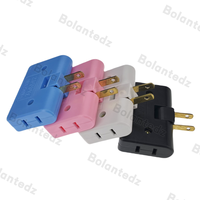 Convertisseur de prise rotatif en gros un sur trois prise d'extension à 180 degrés convertisseur de prise mince portable multi-prises