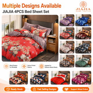 Juego de Sábanas JIAJIA de 4 Piezas, Tamaño King, Estampadas, con Fundas de Almohada, Disponibles para Tiendas de Ropa de Cama - Product Image 5