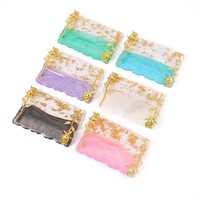 Rectangle Rétro Cristal Résine Nail Palette Manucure Pratique Nail Tools Couleur Peinture Gel Nail Palette