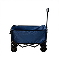 Chariot de camping pliable multifonctionnel pour jardin extérieur, chariot de plage portable à double plateau, chariot de camping pliable