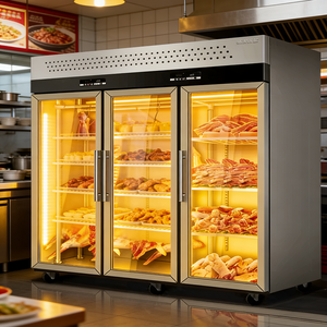 Réfrigérateur commercial à température unique en acier inoxydable pour boucheries Crochets suspendus Étagères en verre Refroidissement direct - Product Image 4