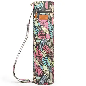 High Quality Canvas Full-Zip Sports Yoga Mat Bag for 1/4-Inch 1/3-Inch with Pockets and Adjustable Strap