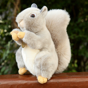 Peluche réaliste mignonne en forme d'écureuil, poupée hamster du <span class=keywords><strong>zoo</strong></span>, coussin réconfortant pour le sommeil, poupée en tissu, coussin en coton PP, pour les 14 ans et plus - Product Image 2
