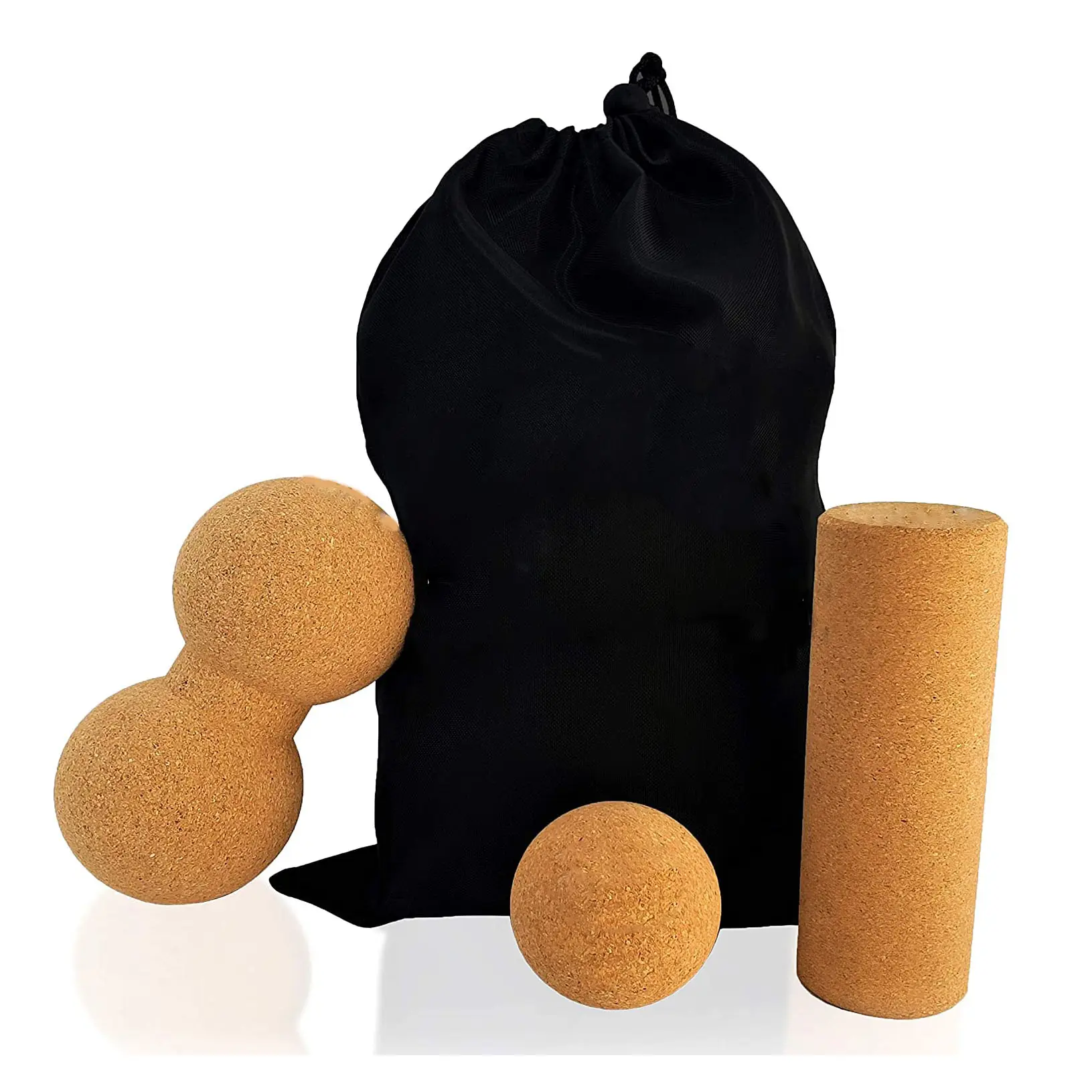 Custom Luxe Hoogwaardige Natuurlijke Verlichting Van Spierpijn Sport Stretching Massager Kurk Pindabal Set