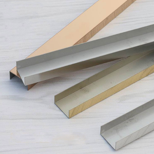 Bande de miroir d'angle <span class=keywords><strong>en</strong></span> acier inoxydable, 3 m, couleur or rose, carrelage <span class=keywords><strong>en</strong></span> <span class=keywords><strong>U</strong></span>, garniture du coin du miroir, bande décorative <span class=keywords><strong>en</strong></span> métal - Product Image 2