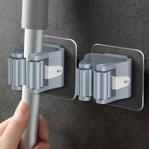 Support <span class=keywords><strong>mural</strong></span> de rangement pour la maison, organisateur de <span class=keywords><strong>balais</strong></span>, support imperméable pour <span class=keywords><strong>balais</strong></span>, clips de suspension - Product Image 2