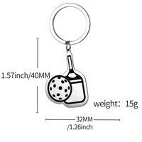 Porte-clés tendance en acier inoxydable pour pickleball, breloque de sac, pendentif de sac à dos, cadeau souvenir pour joueur de pickleball