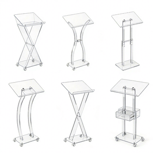 <span class=keywords><strong>Pupitre</strong></span> en acrylique transparent de type personnalisé, <span class=keywords><strong>pupitre</strong></span> sur pied, podium en acrylique pour salle de classe, concert, église, discours - Product Image 1