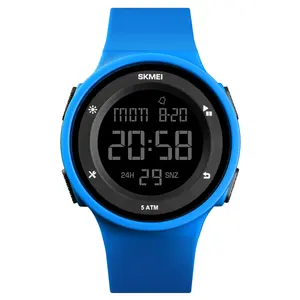 Nuevo azul del reloj Skmei 1445 la brújula cronómetro podómetro análogo de los hombres deporte barato deporte correa de silicona contar reloj Digital