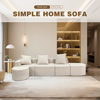 Canapé sectionnel d'intérieur de luxe unique canapé en forme de L en tissu polyester petite taille d'expédition personnalisable Colo appartements hôtels