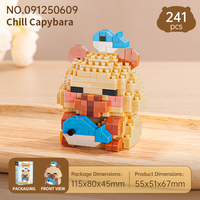 Ensemble de blocs de construction Capybara mignon et tendance, jouets en briques de diamant animaux dauphin bleu DIY, décoration de table anti-stress