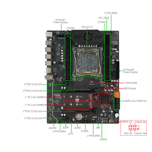 Placa Base para PC X99, Xeon LGA2011-V3, Placa Principal de Escritorio, DDR4, Cuatro Canales, Placa Base para Computadora - Product Image 6