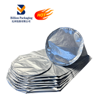Sac cylindrique ouvert de 20 L en aluminium avec doublure en feuille d'aluminium, fond rond, résistant à l'humidité, recyclable, thermoscellable