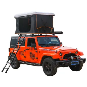 새로운 도착 오프로드 자동차 지붕 2 인용 알루미늄 ABS 하드 쉘 캠핑 야외 접이식 옥상 텐트