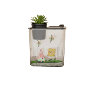 Aquarium tout-en-un viral avec écosystème clair, décor de rocaille, plateau supérieur pour plantes, filtre, mini-aquarium pour débutants, petits poissons d'eau douce - Product Image 4