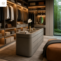 Système de dressing modulaire haut de gamme de style épuré et armoire ouverte pour mobilier de dressing de villa moderne
