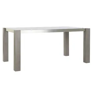 Table à manger en chêne et aluminium 162x92x74 cm gris-verre - Product Image 2