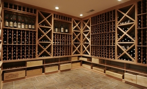 Meuble bar de luxe sur mesure style cave, avec casier à <span class=keywords><strong>vin</strong></span> et support pour bouteilles, pour présentation <span class=keywords><strong>murale</strong></span> de vins en restaurant - Product Image 3