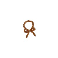Kaffeefarbener Schleifenblumen-Glasperlenring, Niedlicher Perlenring als Geschenk