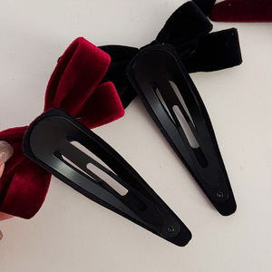 Barrettes à cheveux élégantes en velours avec nœud papillon pour enfants, pinces à cheveux françaises de couleur unie, pinces à cheveux en velours faites à la main - Product Image 3