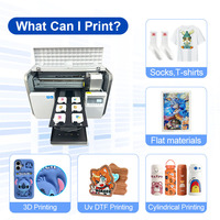 Impresora Digital de Inyección de Tinta de Alta Velocidad, Impresora UV DTG A3 Plus para Impresión en Tela, Camisetas y Bolsas