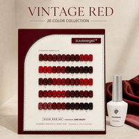 Suuseegel – Kit de vernis gel UV vintage de luxe longue durée, non toxique, couleur unie, 20 couleurs, 15 ml, Rouge Français Icône