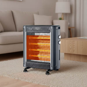 Calentador Eléctrico Radiante <span class=keywords><strong>de</strong></span> Cuarzo Independiente <span class=keywords><strong>de</strong></span> 220V y 2400W Fabricado en Fábrica, con 4 Ruedas, para el Mercado Global - Product Image 1