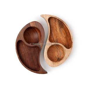Set per Servire Snack OEM, Vassoio Rotondo in Legno di Bambù Naturale Fatto a Mano, Decorazione per la Casa, Porta Antipasti - Product Image 3