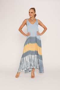 Robe décontractée boutonnée à col en V pour femmes Lavable Taille naturelle Fabriquée en Inde - Product Image 5