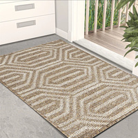 Tapis d'entrée antidérapant en polypropylène durable à boucles tuftées, anti-salissures, lavable, adapté aux animaux domestiques, pour intérieur