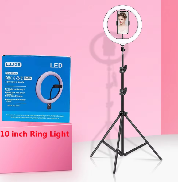 Professional RGB LED Ring Light Tripod Stand 1/3 Cell Phone Holder Wire Control Adjustable Color Temperature 2700K-7000K YouTube