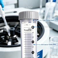 Fournitures de laboratoire : Tube centrifuge autoportant stérile de 50 ml, tube en plastique jetable pour échantillons liquides, recherche biologique, usage médical