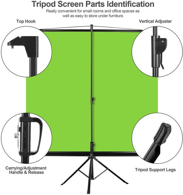 Tripod Stand Green Screen Collapsible Chroma Key Panel for Background Portable 180x180cm 200x200cm
