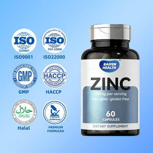 OEM/ODM Marque privée Zinc 60 capsules Zinc 100mg Capsules de bisglycinate de zinc Sans gluten - Product Image 3